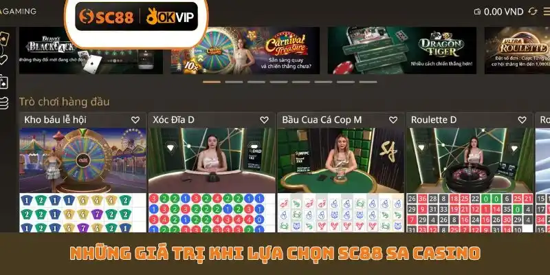 Những giá trị khi lựa chọn SC88 SA Casino