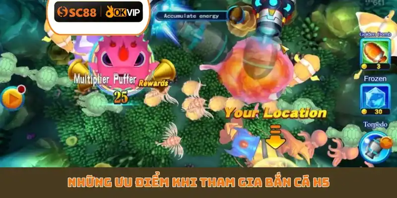 Những ưu điểm khi tham gia bắn cá H5