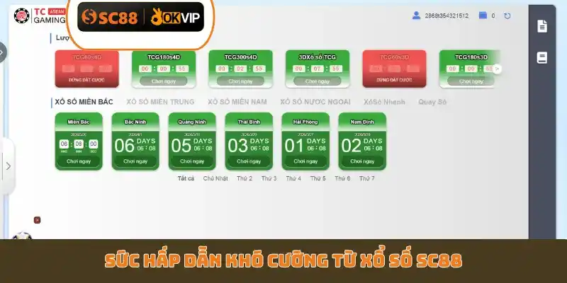 Sức hấp dẫn khó cưỡng từ xổ số SC88